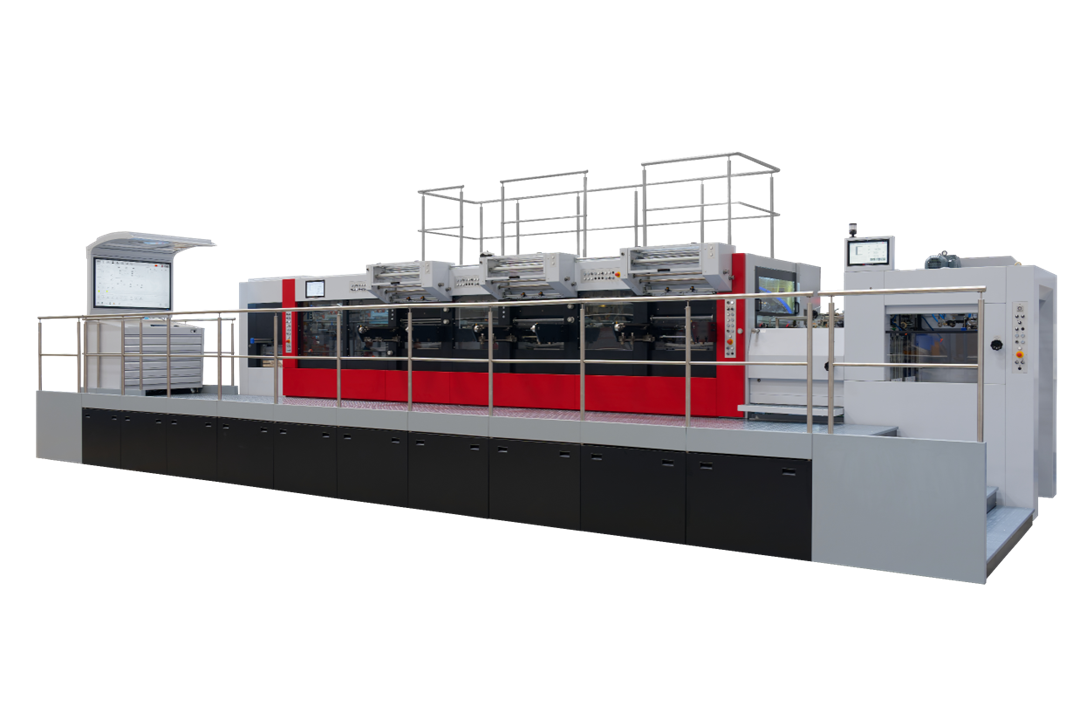 MK3920FFCSB平压平三机组烫金模切机
最高快率6000张/幼时,急剧换版、一键设定